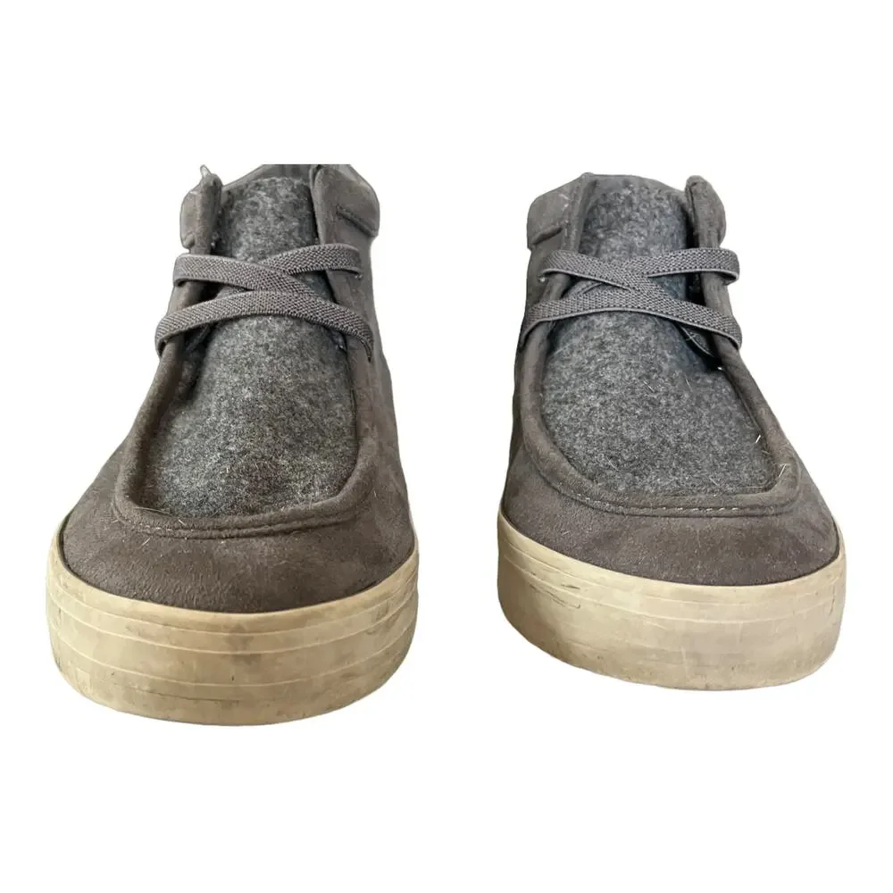 Old Navy Boys High Top Faux Suede Elastic Lace Sneakers Shoes Koalabee Size 6